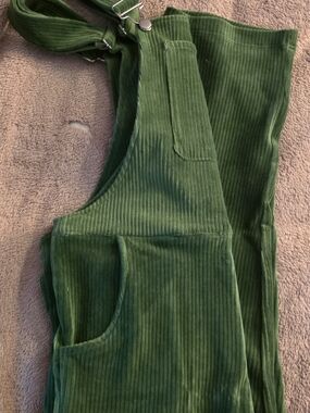 Green Corduroy Swoveralls Wide Leg Size Small